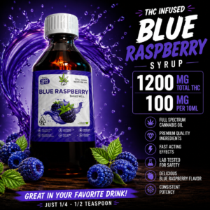 1200mg THC Blue Raspberry Syrup